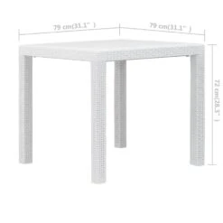 VidaXL Tuintafel 79x79x72 Cm Rattan-look Kunststof Wit -Leenbakker Winkel 7a5d7a52ee144d1fad9969dfb109717e