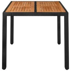 VidaXL - Tuintafel Met Houten Blad - Zwart - Poly Rattan - 90 X 90 X 75 Cm 8 VidaXL - Tuintafel Met Houten Blad - Zwart - Poly Rattan - 90 X 90 X 75 Cm -Leenbakker Winkel 7b022cec9bc54ae9838c09e8969eacea