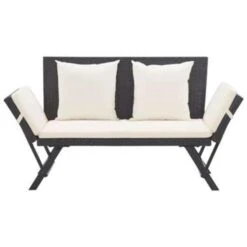 VidaXL Tuinbank Met Kussens 176 Cm Poly Rattan Zwart -Leenbakker Winkel 7b0f4fed603a4033baa58e3ab63907fd