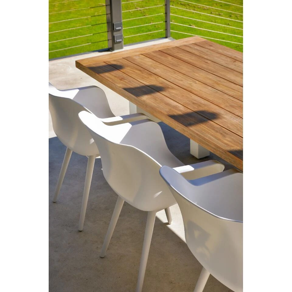Hartman Heron Dining Tuintafel 240x100 Cm. - Wit/Teak 3 Hartman Heron Dining Tuintafel 240x100 Cm. - Wit/Teak - Afbeelding 3
