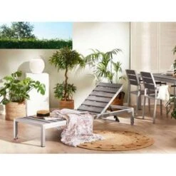 Beliani Tuinligstoel NARDO - Grijs Kunsthout, Aluminium -Leenbakker Winkel 8059278ce3f24d2e8b8f1120dccd3f0d