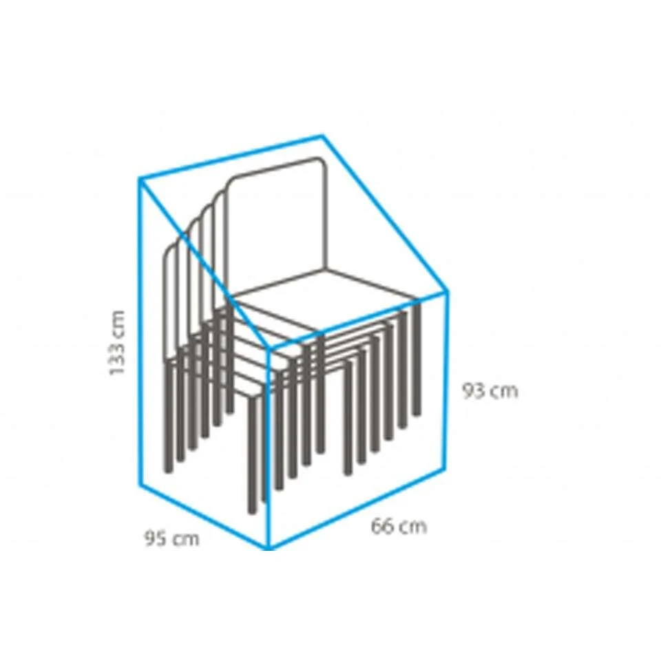 Outdoor Covers Stapelstoelhoes - Grijs - 66x95x133/93 Cm 4 Outdoor Covers Stapelstoelhoes - Grijs - 66x95x133/93 Cm - Afbeelding 4