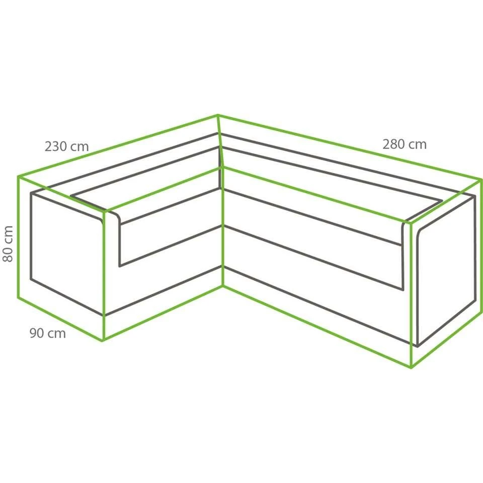 Outdoor Covers Premium Loungesethoes L-vorm 230Lx280R - Grijs 2 Outdoor Covers Premium Loungesethoes L-vorm 230Lx280R - Grijs - Afbeelding 2