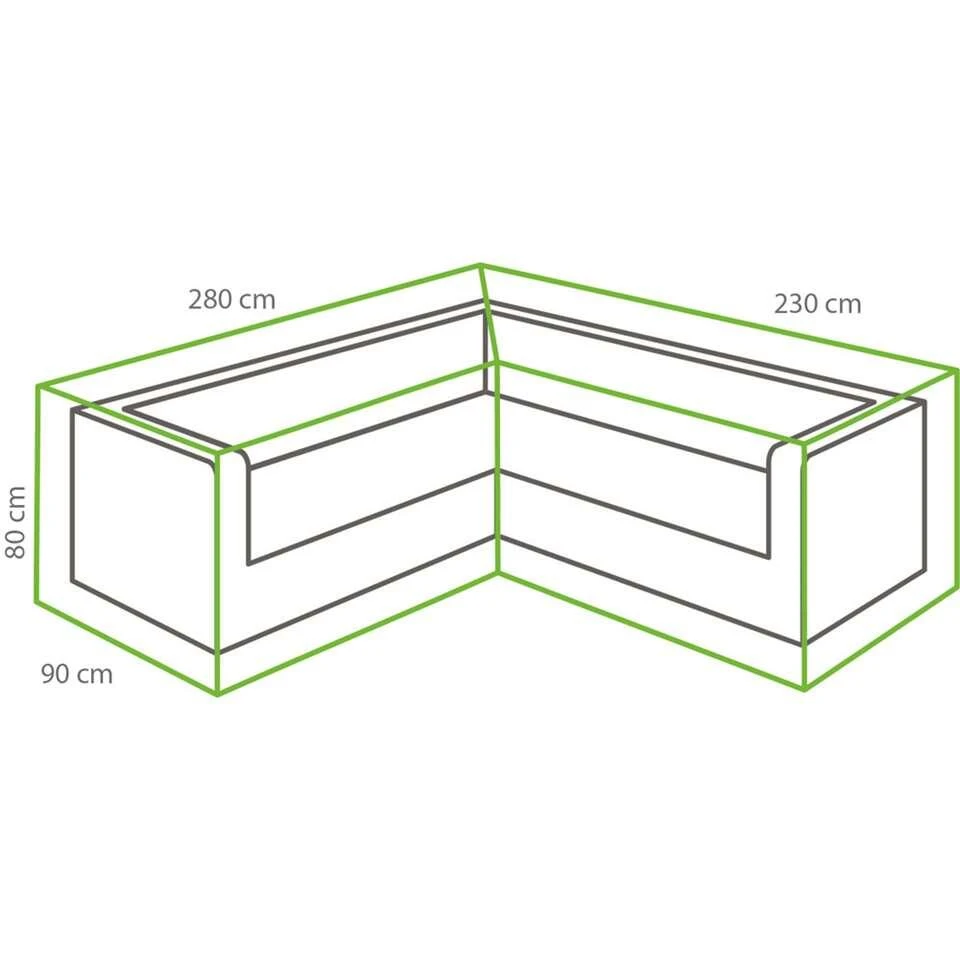 Outdoor Covers Premium Loungesethoes L-vorm 280Lx230R - Grijs 2 Outdoor Covers Premium Loungesethoes L-vorm 280Lx230R - Grijs - Afbeelding 2