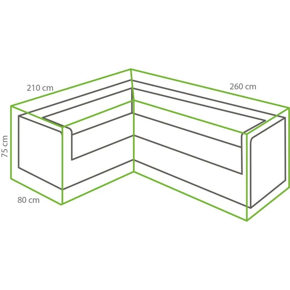 Outdoor Covers Premium Loungesethoes L-vorm 210Lx260R - Grijs 2 Outdoor Covers Premium Loungesethoes L-vorm 210Lx260R - Grijs - Afbeelding 2