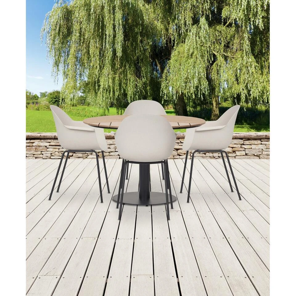 Lisomme Bente Ronde Tuintafel Bruin - Ø 113 Cm 3 Lisomme Bente Ronde Tuintafel Bruin - Ø 113 Cm - Afbeelding 3