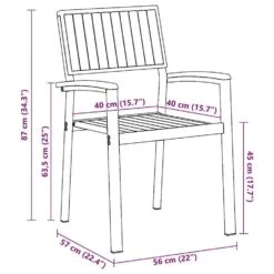 VidaXL - Tuinmeubelen - Bruin - Massief Acaciahout - 56 X 57 X 87cm -Leenbakker Winkel 827876e495dc48f1801039ce966f3a56