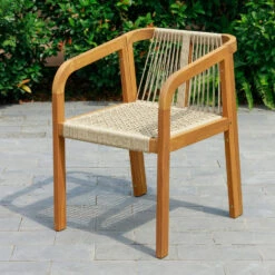 Set Van 2 Stoelen Voor Binnen En Buiten Van Massief Hout Beige Stof -Leenbakker Winkel 83436a3ad43b4c648e39229f97c54f32