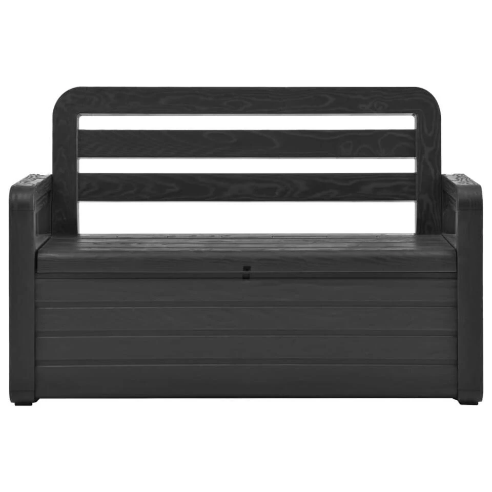VidaXL Tuinopbergbank 132,5 Cm Kunststof Antraciet 2 VidaXL Tuinopbergbank 132,5 Cm Kunststof Antraciet - Afbeelding 2
