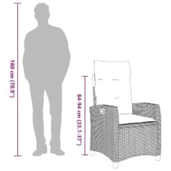 VidaXL - Verstelbare Tuinstoel Met Bijzettafel - Beige - Poly Rattan -Leenbakker Winkel 8946b10e0c72410da482d5c738b837c0