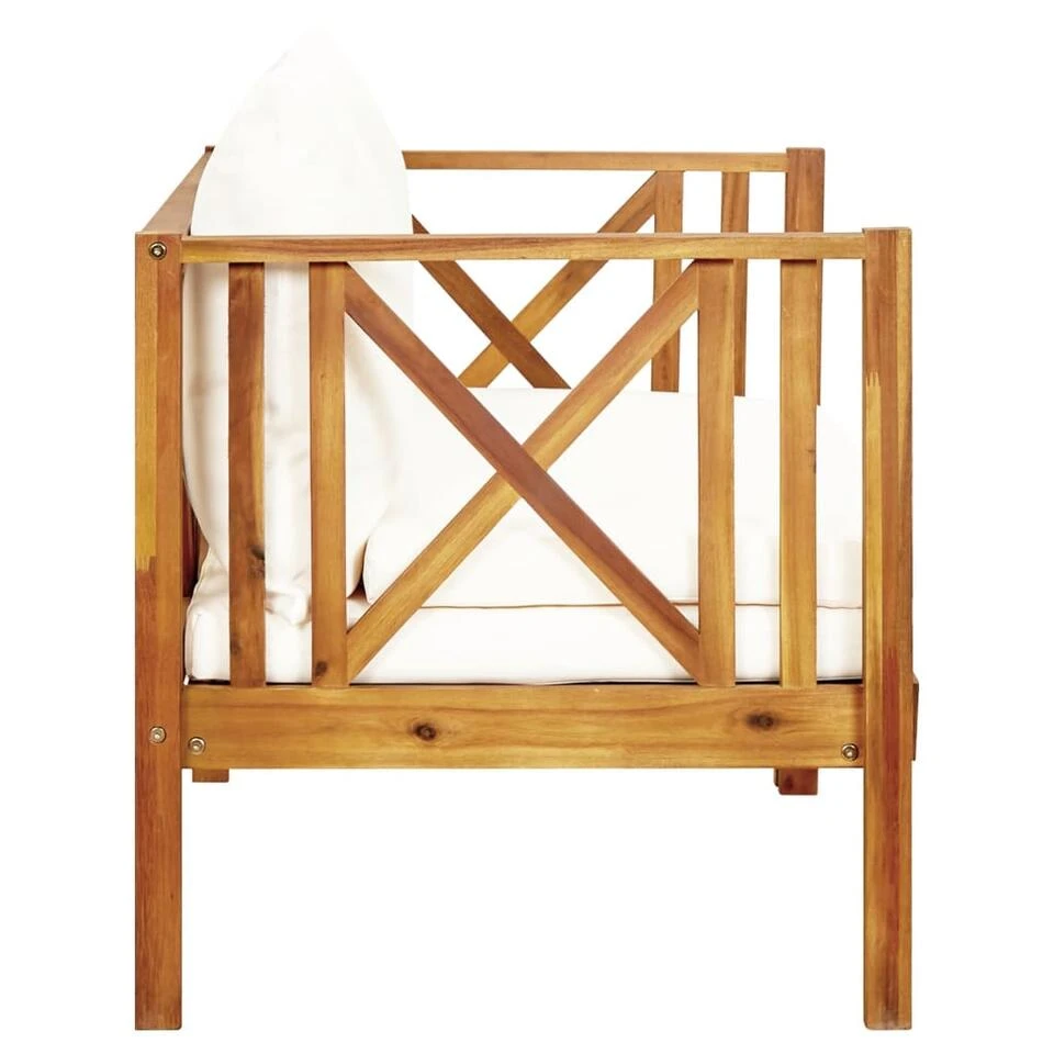 VidaXL Tuinbank 2-zits Met Kussens 122 Cm Massief Acaciahout 3 VidaXL Tuinbank 2-zits Met Kussens 122 Cm Massief Acaciahout - Afbeelding 3