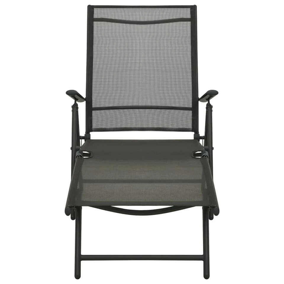 VidaXL - Loungeset - Zwart - Aluminium 4 VidaXL - Loungeset - Zwart - Aluminium - Afbeelding 4