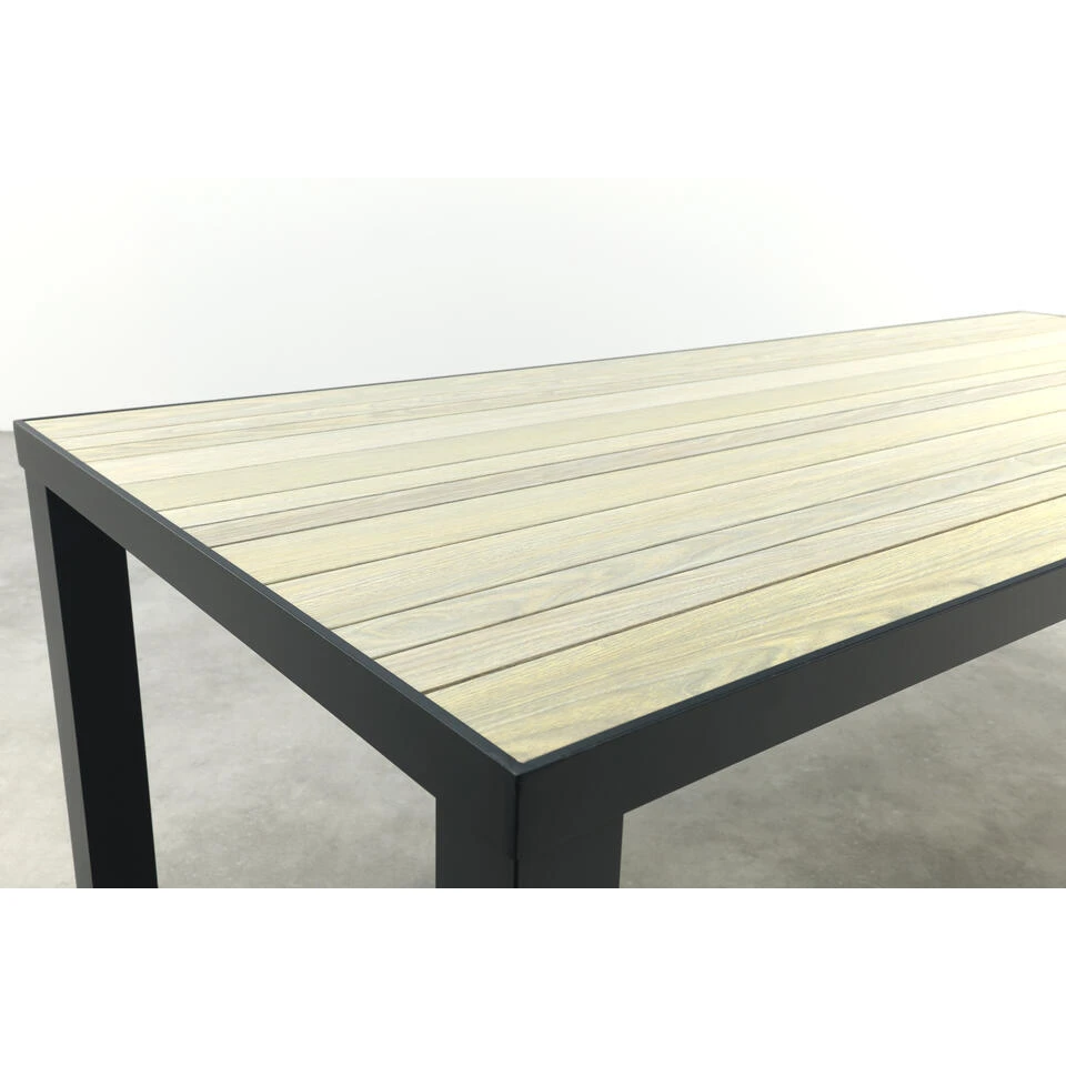 VDG Nola Tuintafel 160x90 Cm. - Antraciet/Houtlook 5 VDG Nola Tuintafel 160x90 Cm. - Antraciet/Houtlook - Afbeelding 5