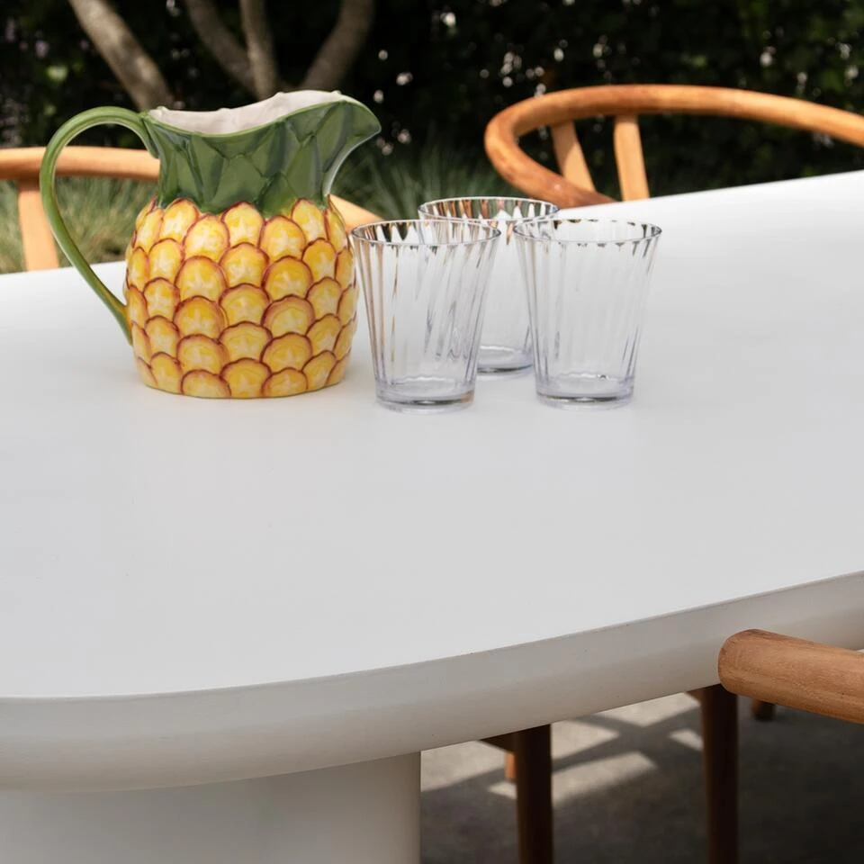 Tuintafel Deens Ovaal - Wit Betonlook - 240x100x75cm - Maya 7 Tuintafel Deens Ovaal - Wit Betonlook - 240x100x75cm - Maya - Afbeelding 7