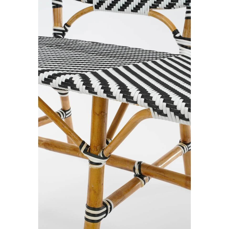 Mica Decorations Mandox Bank - L98 X B60 X H93 Cm - Rotan - Zwart, Wit 6 Mica Decorations Mandox Bank - L98 X B60 X H93 Cm - Rotan - Zwart, Wit - Afbeelding 6