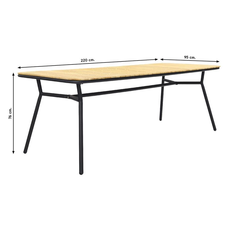 VDG Bella Tuintafel - Teakhout - 220x95 Cm 10 VDG Bella Tuintafel - Teakhout - 220x95 Cm - Afbeelding 10