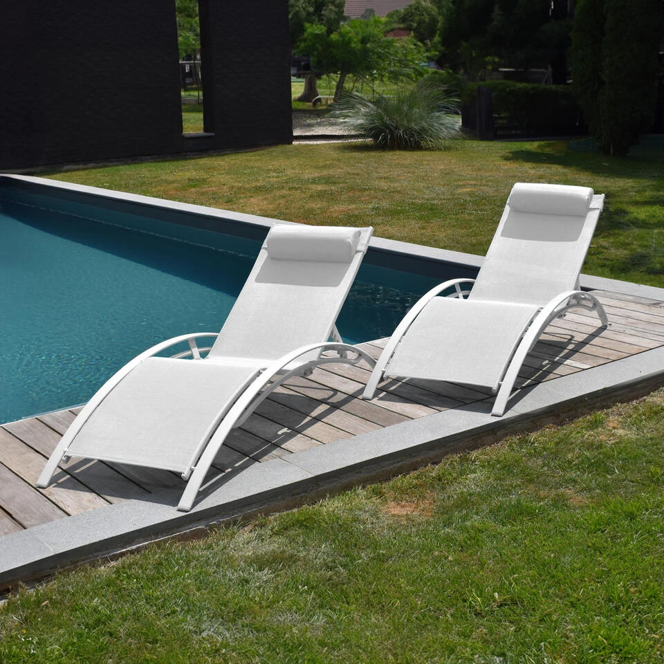 Happy Garden Transat GALAPAGOS - Wit - Aluminium 2 Happy Garden Transat GALAPAGOS - Wit - Aluminium - Afbeelding 2