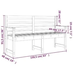 VidaXL - Tuinbank - Wit - Grenenhout - 159.5 X 48 X 91.5 Cm -Leenbakker Winkel 9278e7fb2ecc4751a5182b9e0a9890fc