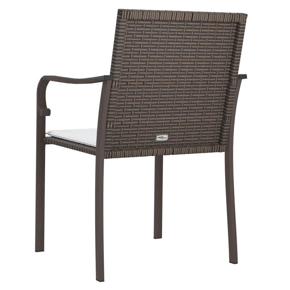 VidaXL - Tuinstoelen Met Kussens - Bruin - Poly Rattan - 2 Stuks - 56x59x84 Cm 6 VidaXL - Tuinstoelen Met Kussens - Bruin - Poly Rattan - 2 Stuks - 56x59x84 Cm - Afbeelding 6