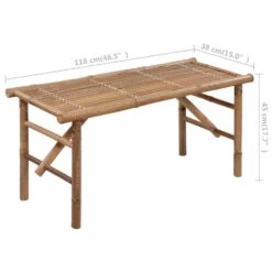 VidaXL - Tuinbank Inklapbaar Met Antraciet Kussen - Bamboe - 118x38x45 Cm -Leenbakker Winkel 92ff78fc414840c8a341a0acd1a0292c