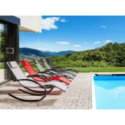 Beliani Tuinligstoel CARANO II - Zwart Staal, Textiel -Leenbakker Winkel 94d0ee8d2e5f43ffacbc68ad7345c0df