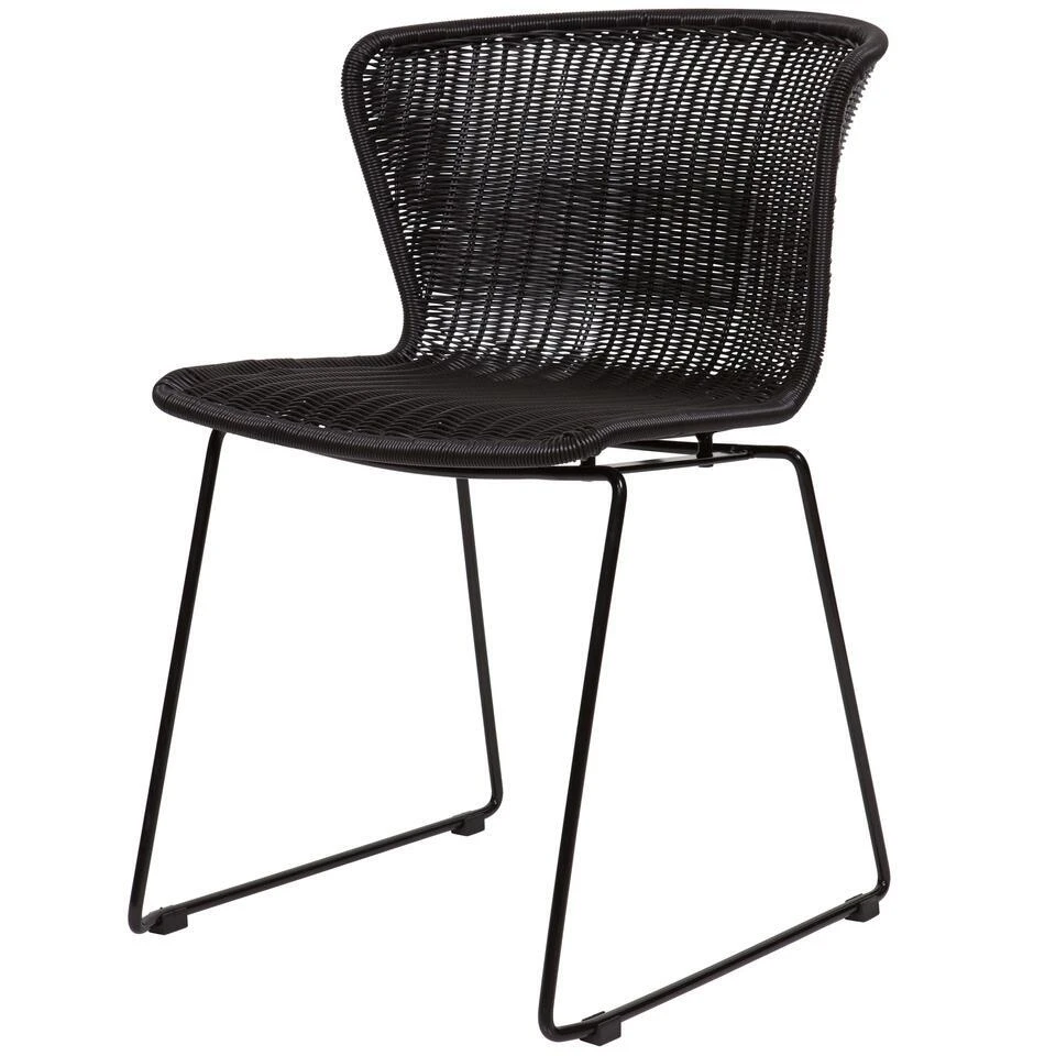 WOOOD Wings Tuinstoelen - Polyester - Zwart - Set Van 4 4 WOOOD Wings Tuinstoelen - Polyester - Zwart - Set Van 4 - Afbeelding 4