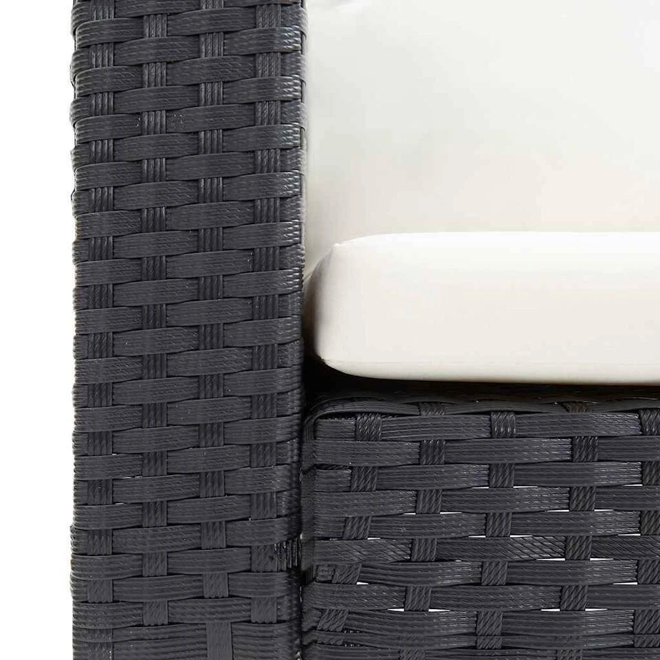 VidaXL - Tuinbank Eenzits - Zwart - Poly Rattan - Met Kussens 9 VidaXL - Tuinbank Eenzits - Zwart - Poly Rattan - Met Kussens - Afbeelding 9