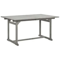 VidaXL - Tuintafel - Grijs - Massief Acaciahout - (150-200)x100x75 Cm -Leenbakker Winkel 97c8e2e69d7e47b48d9e04262fd7928f