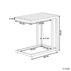 MESSINA - Bijzettafel - Lichthout/Wit- 60 X 35 Cm - Plastichout -Leenbakker Winkel 97cf4d27a172471e9923e8f16c79e0e4