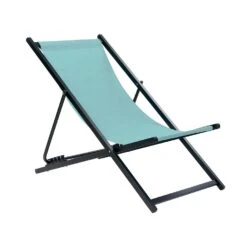 Beliani Tuinligstoel LOCRI II - Blauw Synthetisch Materiaal, Aluminium -Leenbakker Winkel 9aa0fac0aa60454391d1de4b1456d77c