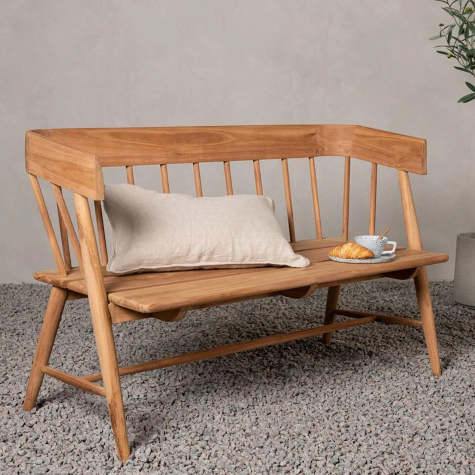 Fjôrd Tuinbank Naturel Teakhout - 132x132x85cm - Split 2 Fjôrd Tuinbank Naturel Teakhout - 132x132x85cm - Split - Afbeelding 2