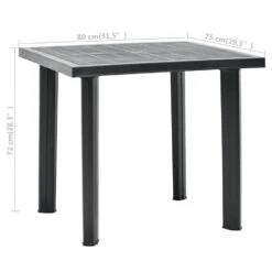 VidaXL Tuintafel 80x75x72 Cm Kunststof Antraciet -Leenbakker Winkel a00628695a9e4e99aa5803a4e4887ee0