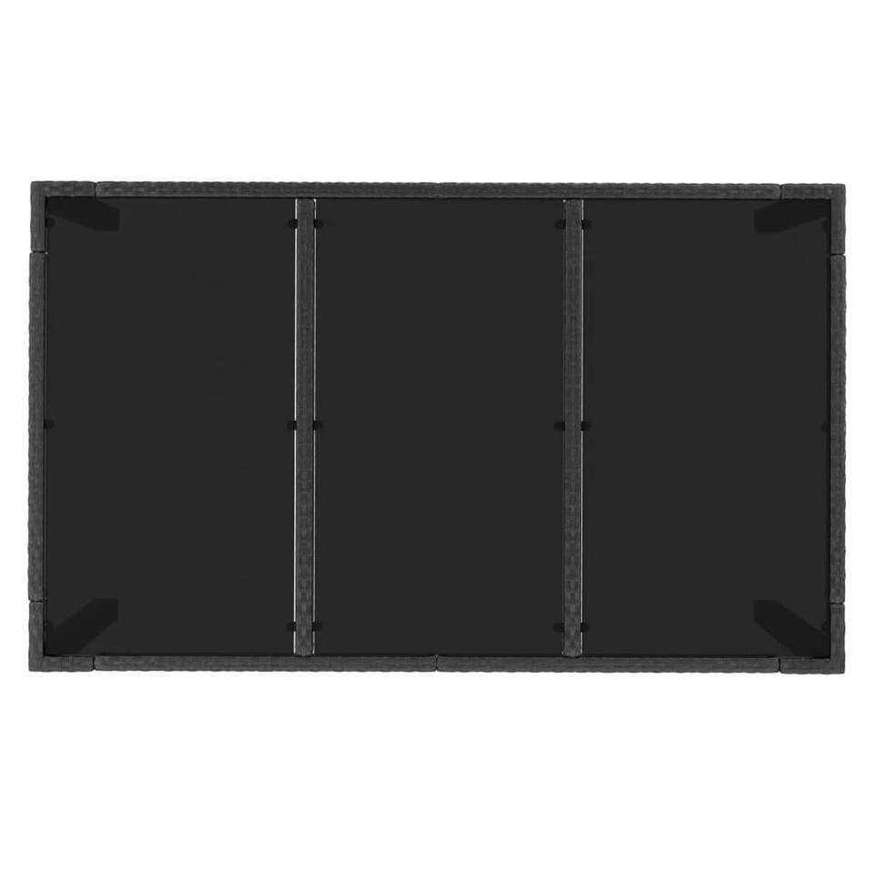 VidaXL - Tuintafel Met Glazen Blad - Zwart - Poly Rattan - 150 X 90 X 75 Cm 5 VidaXL - Tuintafel Met Glazen Blad - Zwart - Poly Rattan - 150 X 90 X 75 Cm - Afbeelding 5