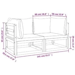 VidaXL - Hoekbanken Sectioneel - Taupe - Acaciahout - 2 Stuks 16 VidaXL - Hoekbanken Sectioneel - Taupe - Acaciahout - 2 Stuks -Leenbakker Winkel a1c8e7d89c7644cc975eadefab2799d3