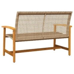 VidaXL - Tuinbank - Beige - Poly Rattan En Acaciahout Beige - 112 Cm -Leenbakker Winkel a626a0526e0f4c008b0e46a07f6fb174
