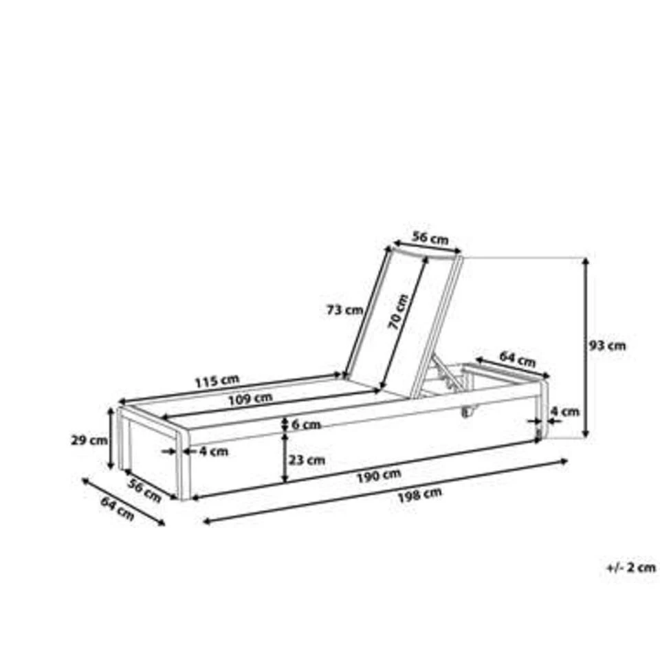 Beliani Tuinligstoel FOSSATO - Wit Aluminium, Textiel 3 Beliani Tuinligstoel FOSSATO - Wit Aluminium, Textiel - Afbeelding 3
