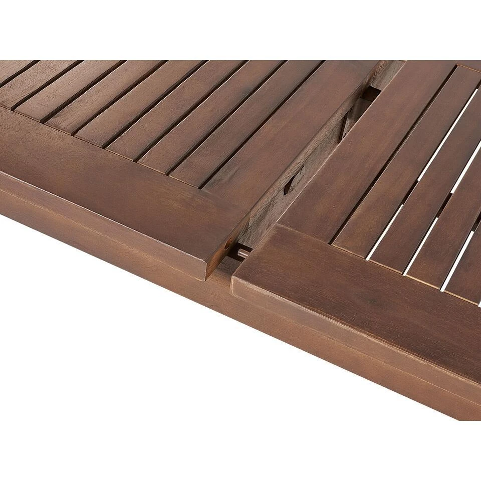 CESANA - Tuintafel - Donkerhout - 100 X 180/240 Cm - Acaciahout 8 CESANA - Tuintafel - Donkerhout - 100 X 180/240 Cm - Acaciahout - Afbeelding 8