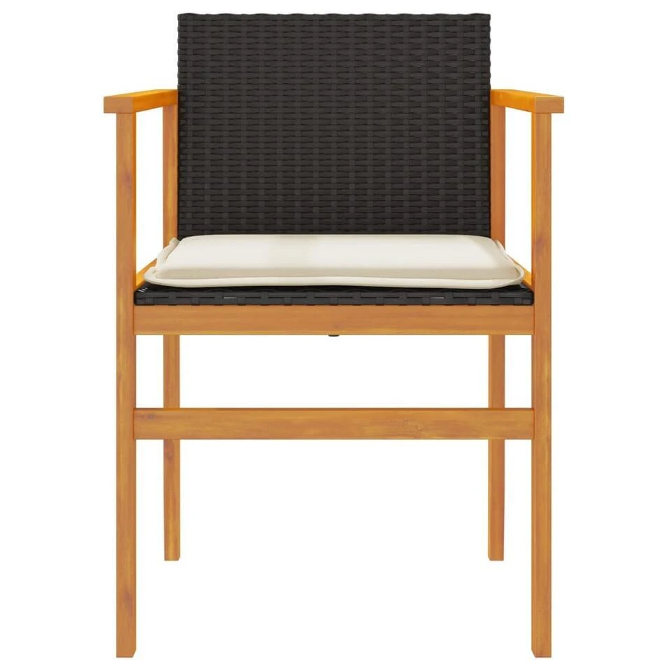 VidaXL - Tuinstoelen - Kussens - Zwart - Poly Rattan - 2 Stuks - 55x55x78 Cm 5 VidaXL - Tuinstoelen - Kussens - Zwart - Poly Rattan - 2 Stuks - 55x55x78 Cm - Afbeelding 5