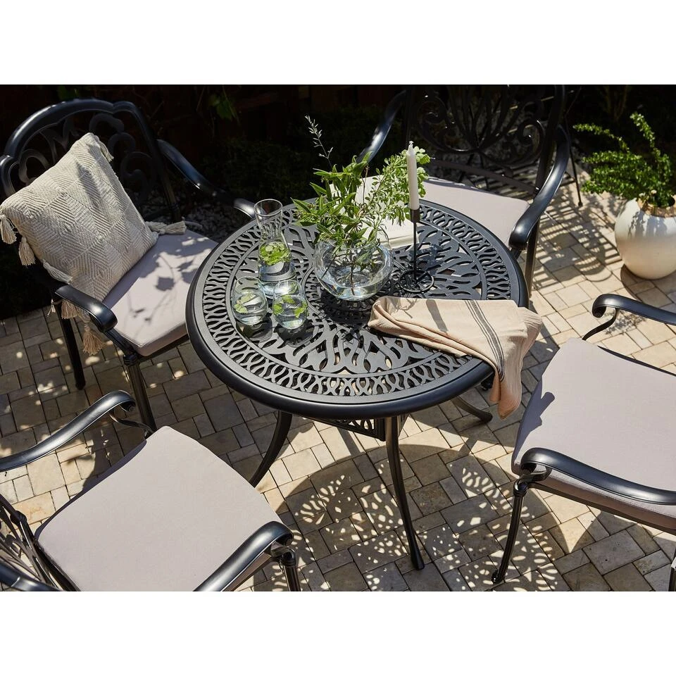 ANCONA - Tuintafel - Zwart - 90 X 90 Cm - Aluminium 2 ANCONA - Tuintafel - Zwart - 90 X 90 Cm - Aluminium - Afbeelding 2