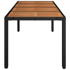 VidaXL - Tuintafel Met Houten Blad - Zwart - Poly Rattan - 190 X 90 X 75 Cm -Leenbakker Winkel ab8d2c001e0542a9a2d5c960f4d5826a