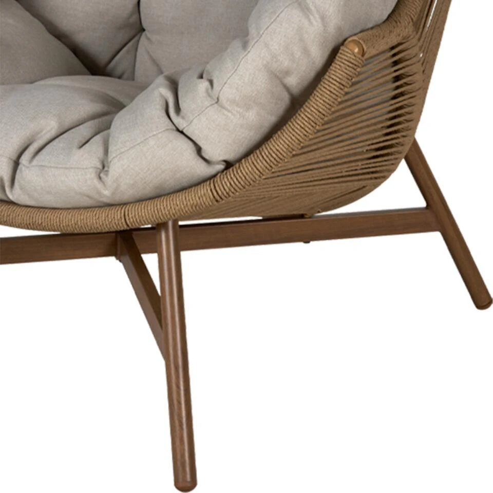 Lisomme Ayla Rattan Tuin Loungestoel Beige - Met Zitkussens 4 Lisomme Ayla Rattan Tuin Loungestoel Beige - Met Zitkussens - Afbeelding 4
