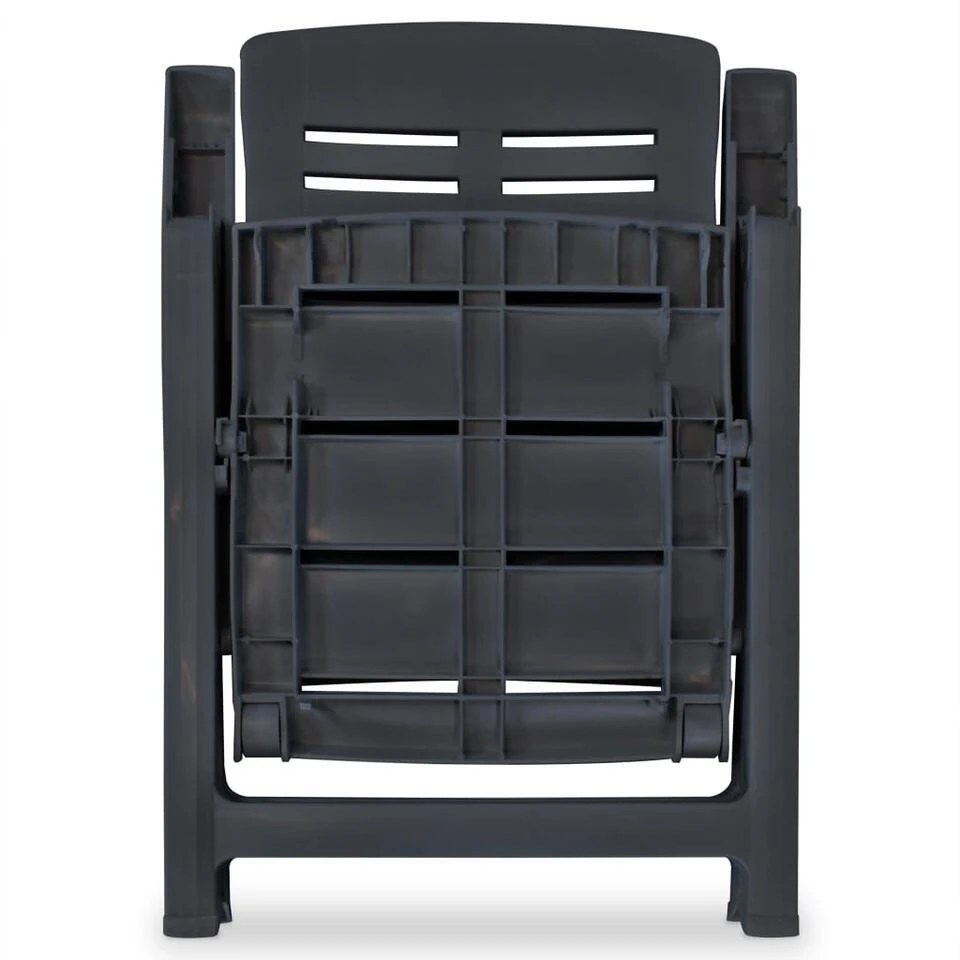 VidaXL - Tuinstoelen - Antraciet - Kunststof - 6 Stuks - Verstelbaar 6 VidaXL - Tuinstoelen - Antraciet - Kunststof - 6 Stuks - Verstelbaar - Afbeelding 6