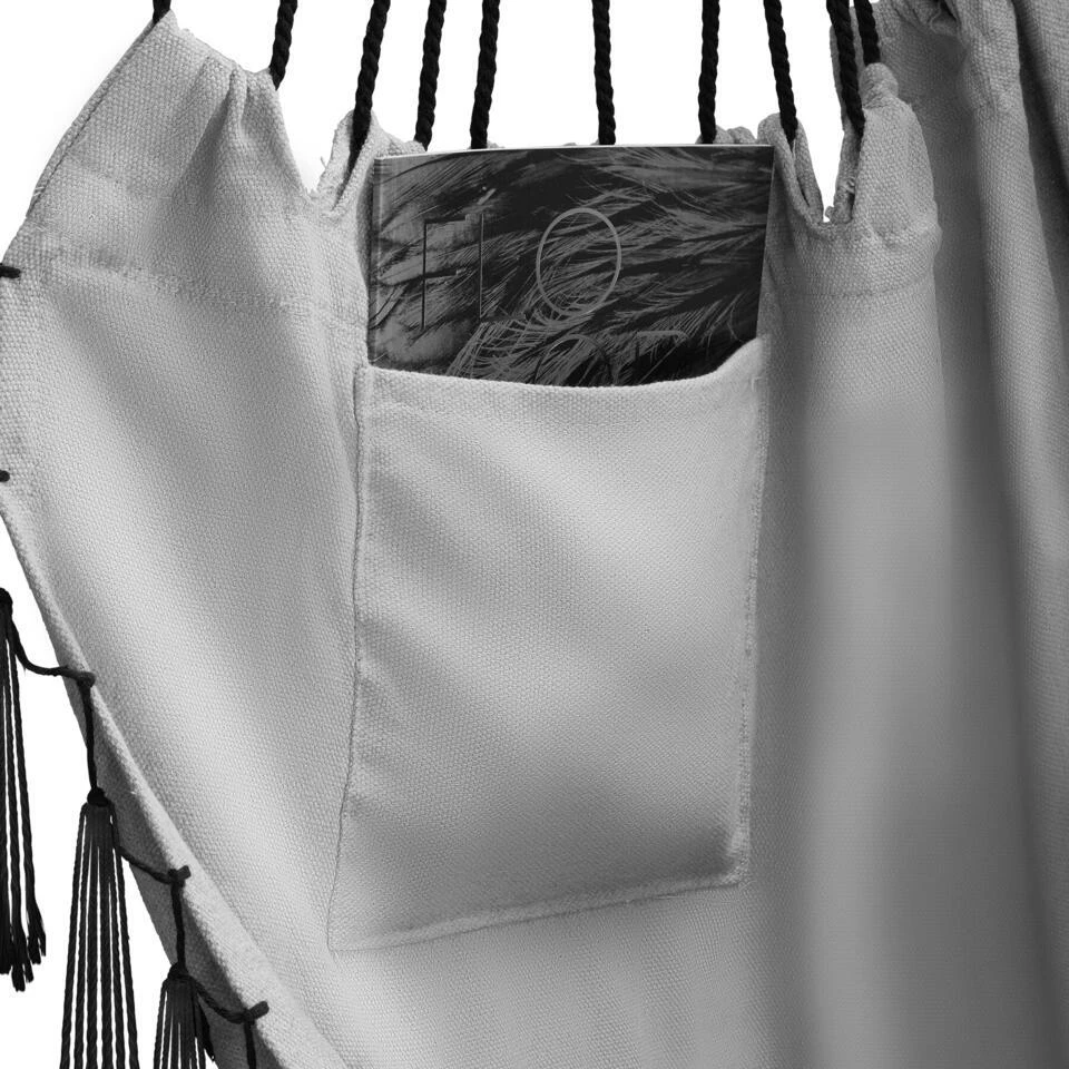Tectake Hangstoel Malika, Boho-stijl, Draagkracht 150kg, Grijs 9 Tectake Hangstoel Malika, Boho-stijl, Draagkracht 150kg, Grijs - Afbeelding 9