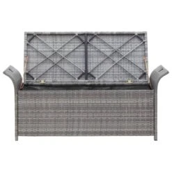 VidaXL Opbergbankje Met Kussen 138 Cm Poly Rattan Grijs -Leenbakker Winkel b0e205c0319e463bb35eb57da5ad2678