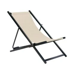 Beliani Tuinligstoel LOCRI II - Beige Synthetisch Materiaal, Aluminium -Leenbakker Winkel b1e12f5a0b5546f88267981cc7be65e4