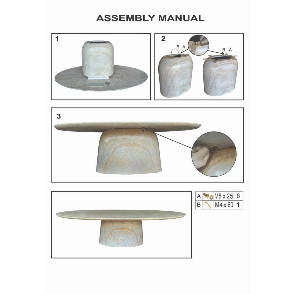 Tuintafel Ovaal - Naturel Travertin - 200x100x74cm - Myrna 6 Tuintafel Ovaal - Naturel Travertin - 200x100x74cm - Myrna - Afbeelding 6