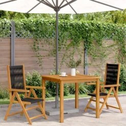 VidaXL- Tuinstoelen - Zwart - Massief Acaciahout En Polypropeen - 2 Stuks -Leenbakker Winkel b2bac282af134b879782b44abd9cd3c9