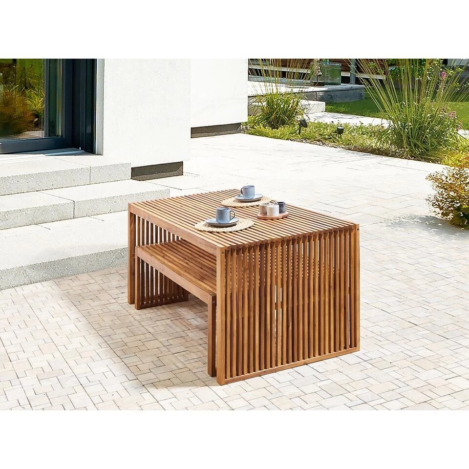 SULZANO - Tuintafel - Lichthout - Acaciahout 4 SULZANO - Tuintafel - Lichthout - Acaciahout - Afbeelding 4