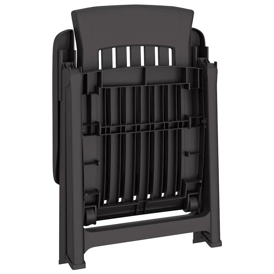 VidaXL - Verstelbare Tuinstoelen - Antraciet - Polypropyleen - 2 Stuks 7 VidaXL - Verstelbare Tuinstoelen - Antraciet - Polypropyleen - 2 Stuks - Afbeelding 7