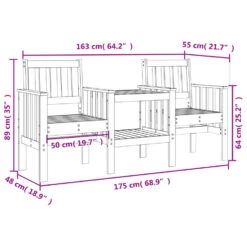 VidaXL - Tuinbank 2-zits - Bruin - Grenenhout - Met Tafel -Leenbakker Winkel b81bcc5856cc4a9584ead2517ade05a9